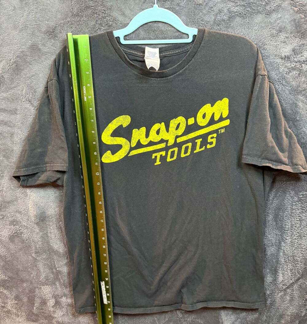 Men’s Snap-On Tools T-Shirt Size XL Black Yellow Logo Graphic Tee#37